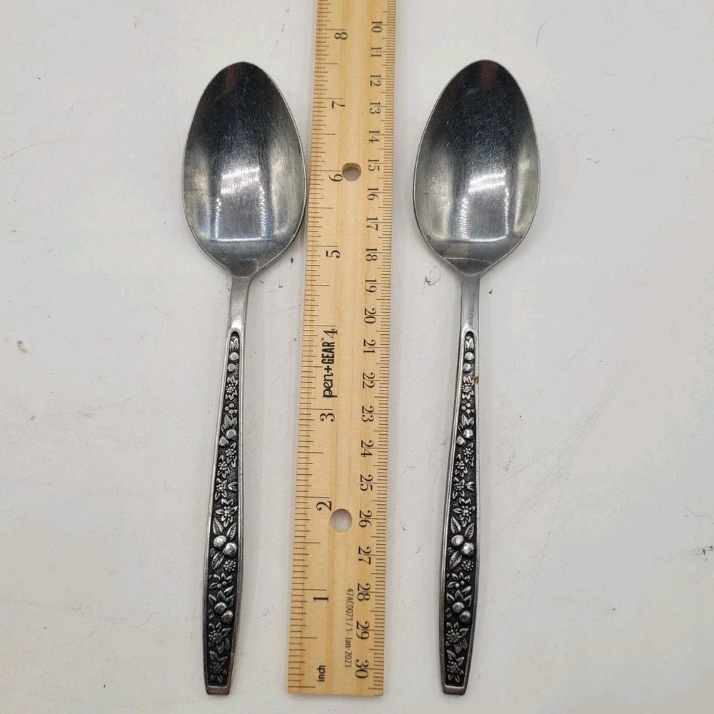 Vintage Pageant‎ Harvest Stainless Flatware MCM Lot of (2) Tablespoons.